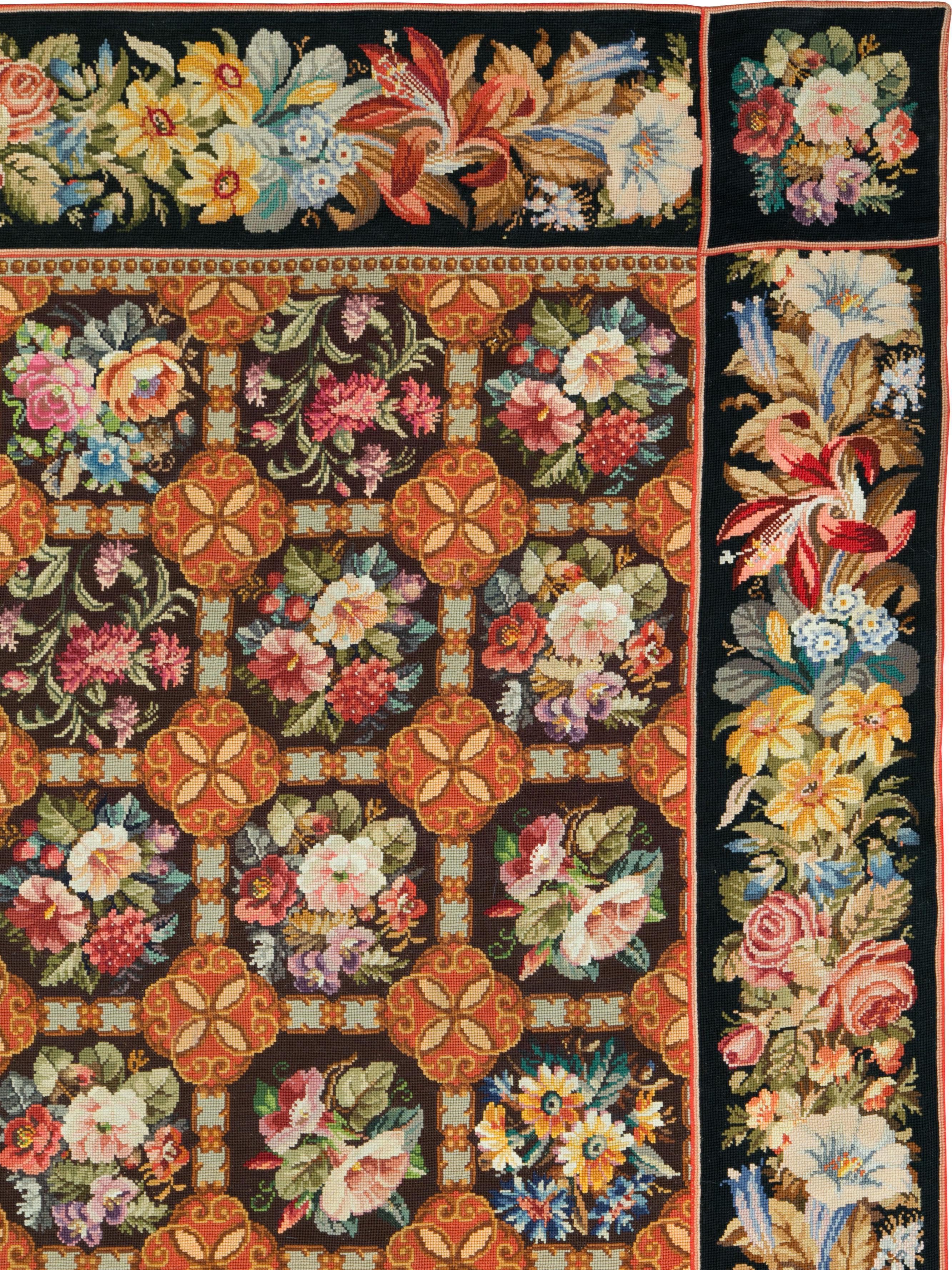 Antiker englischer Gobelinstickerei-Teppich (Viktorianisch) im Angebot