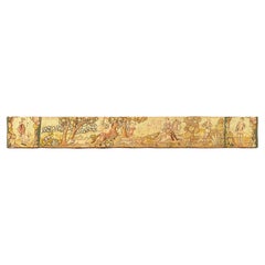 Antiker englischer Nadelspitze-Wandteppich, 31 cm x 213 cm, Wolle und Seide, Gold, 1x7