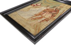 The Lovers’ Draught: Antique English Medieval Needlepoint Masterpiece of Romance