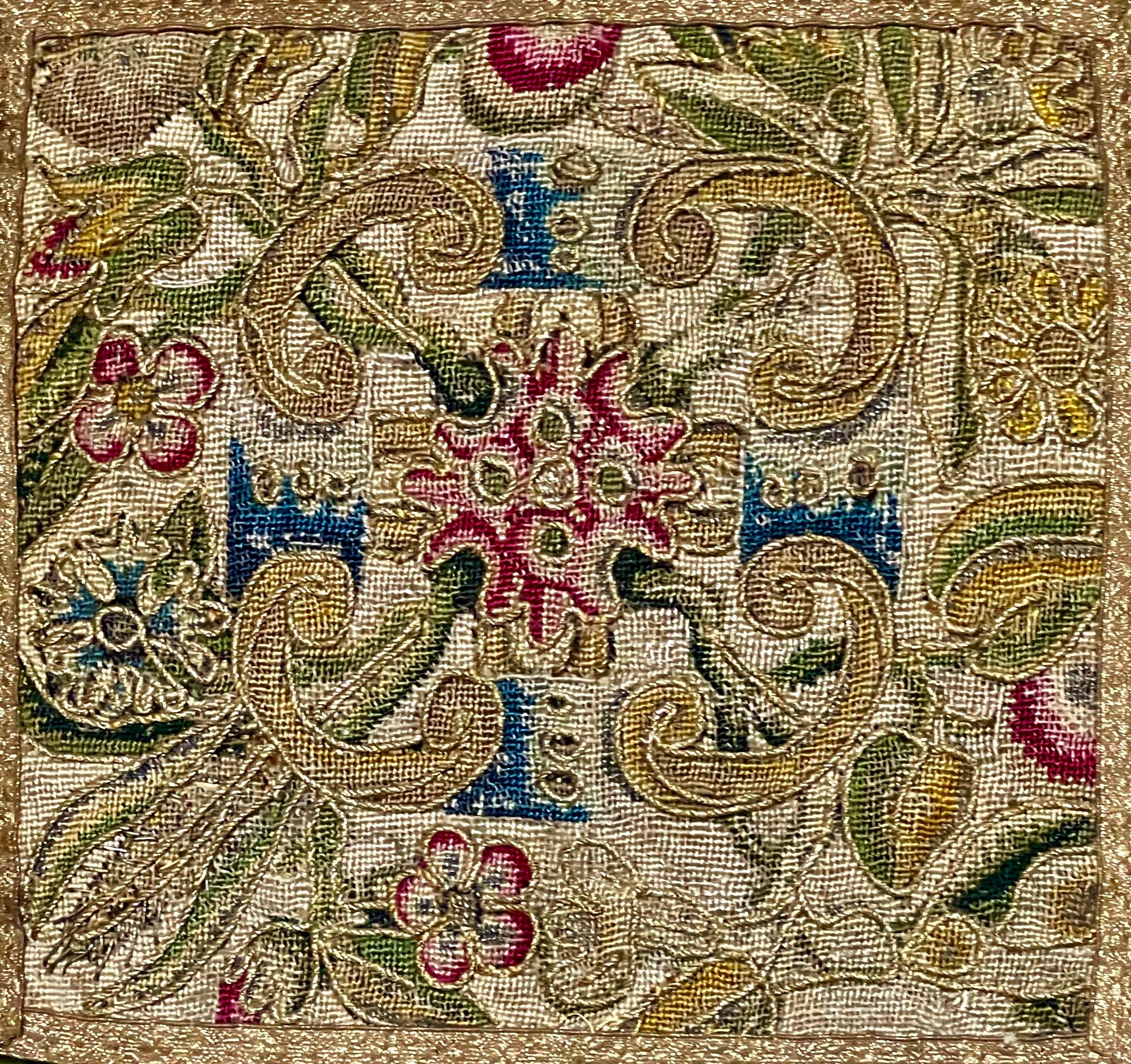 Charles II Antique English Needlework 17th Century For Sale