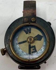Antique English Negretti & Zambra Pocket Compass in Original Case, c. 1920-1930