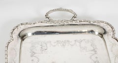 Antique English Neoclassical Silver Plate Tray James Deakin 19th Century