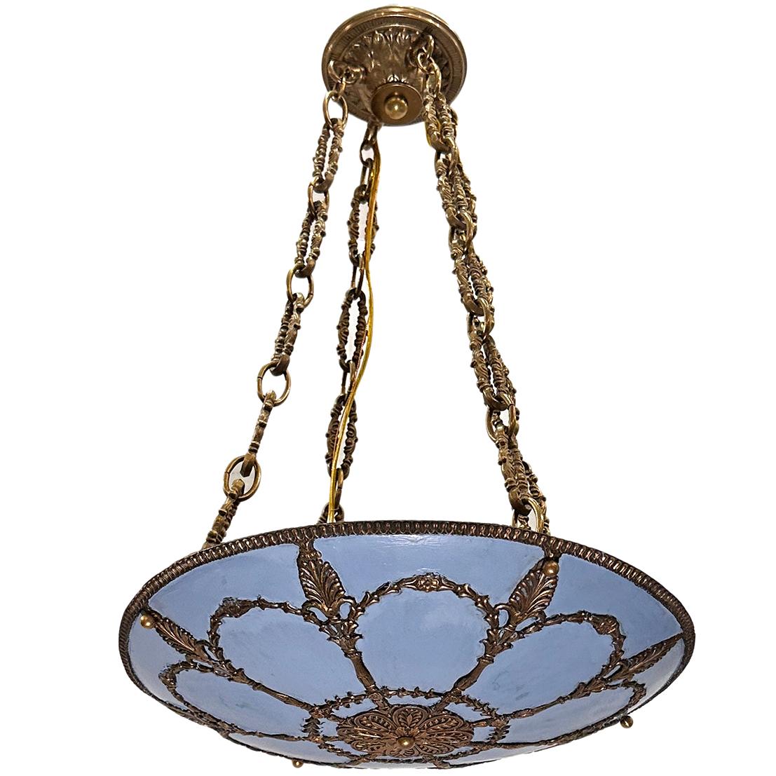 Antike englische neoklassische Lights Fixture (Bronze) im Angebot