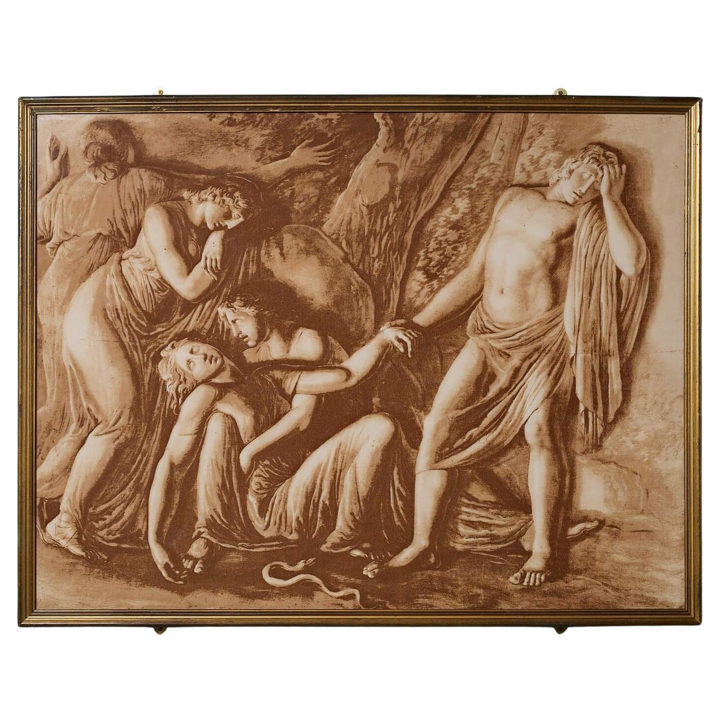 Peinture ancienne anglaise néoclassique encadrée en vente