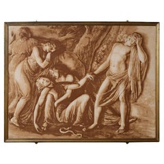 Peinture ancienne anglaise néoclassique encadrée