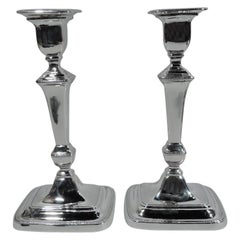 Antique English Neoclassical Sterling Silver Candlesticks