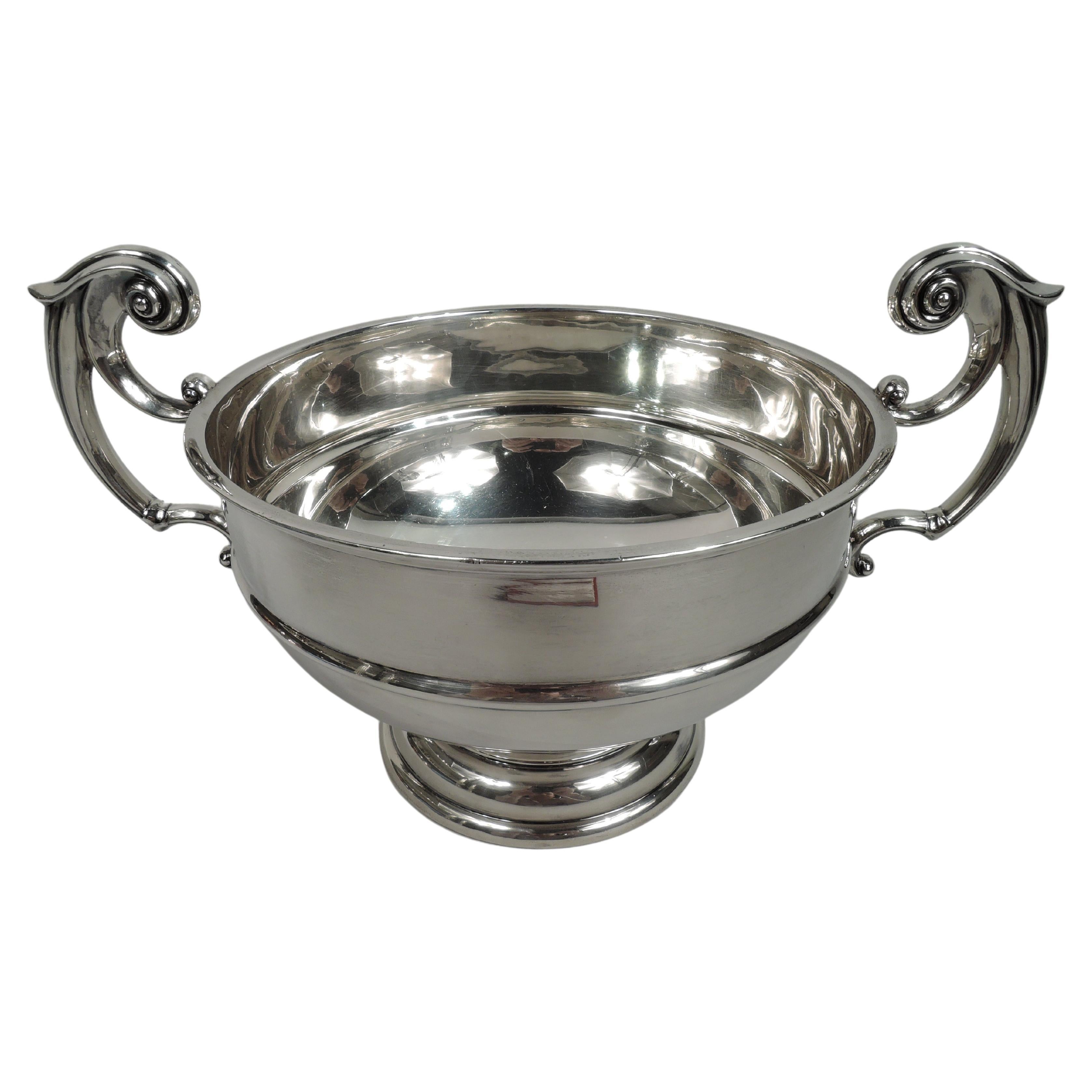 Antique English Neoclassical Sterling Silver Centerpiece Trophy Bowl