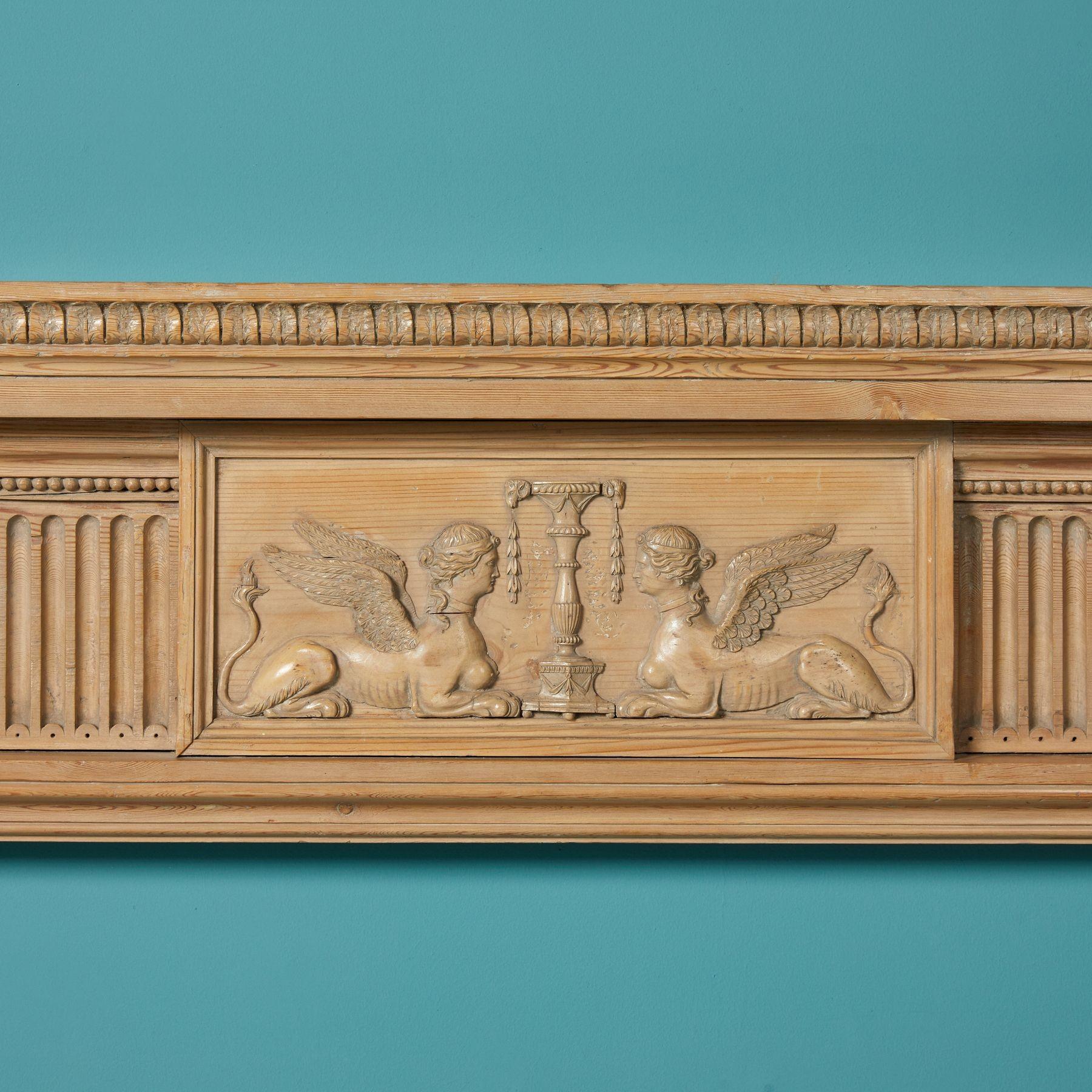 Antique English Neoclassical Style Fire Mantel In Good Condition For Sale In Wormelow, Herefordshire