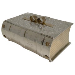 Antique English Novelty "Biscuits" Box by Deykin & Sons in Silver Plate, 1878