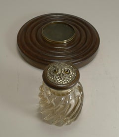 Antique English Novelty Inkwell, Owl, circa 1890