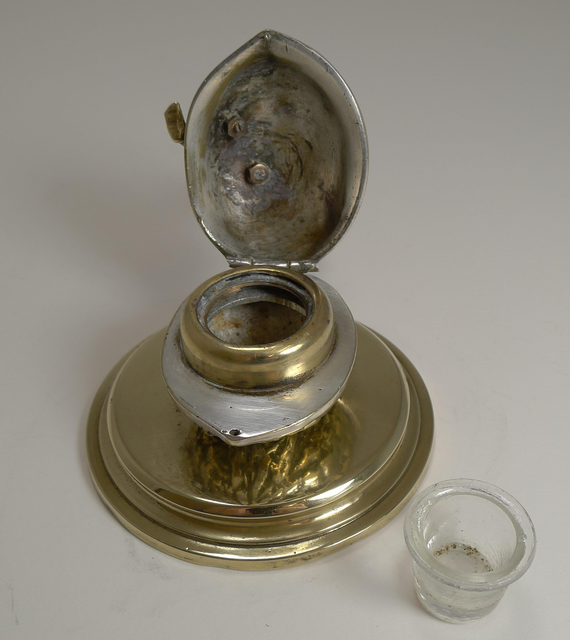 Antique English Novelty Inkwell, Sledgehammer to Crack a Nut, circa 1890 In Good Condition In Bath, GB