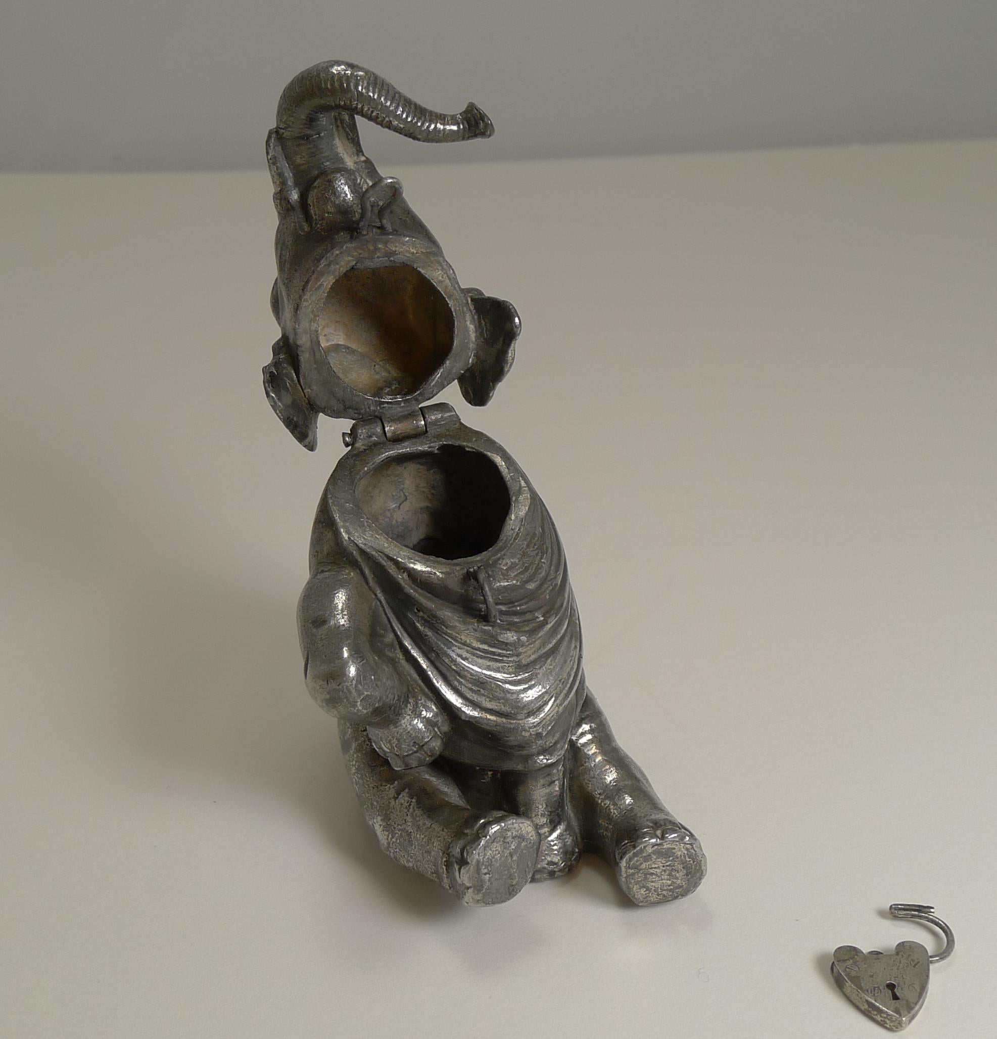 Early 20th Century Antique English Novelty Money Box / Bank, Elephant, circa 1900