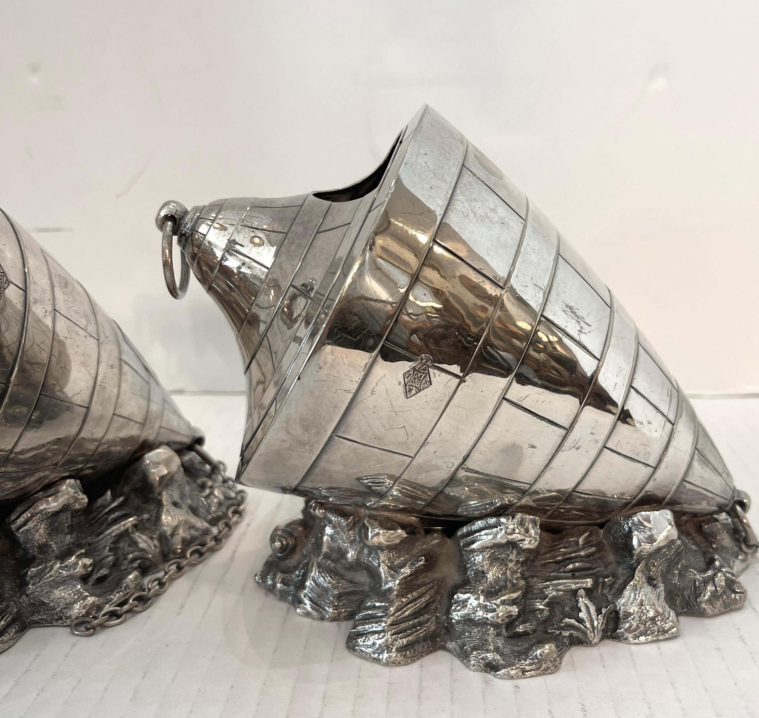 Antique English Novelty Silver Plate Buoy Spoon Warmers, Pairs For Sale 3
