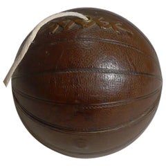 Antique English Novelty String Box / Dispenser, Football / Soccer Ball