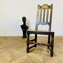 Antique English Oak 17th Century Hall Chair
