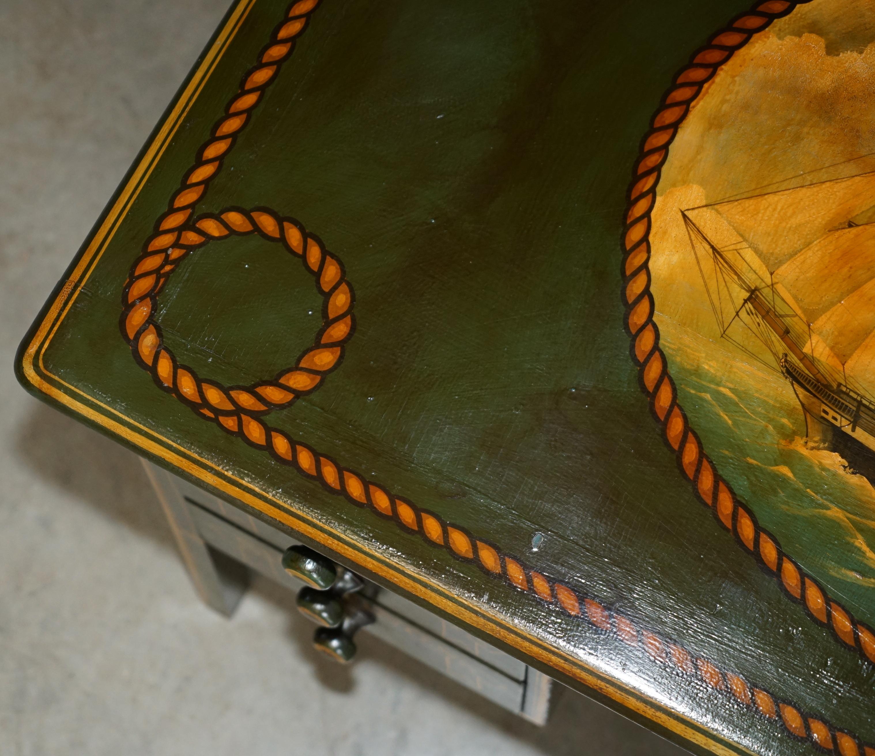 ANTIQUE ENGLISH OAK 1865 DATED NAVAL DESK OF CAPTAIN S.D GARDENER H.M.S SOLOMA in vendita 3