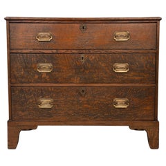 Antique English Oak 18th Century George III Bachelor Chest of Drawers C.1790