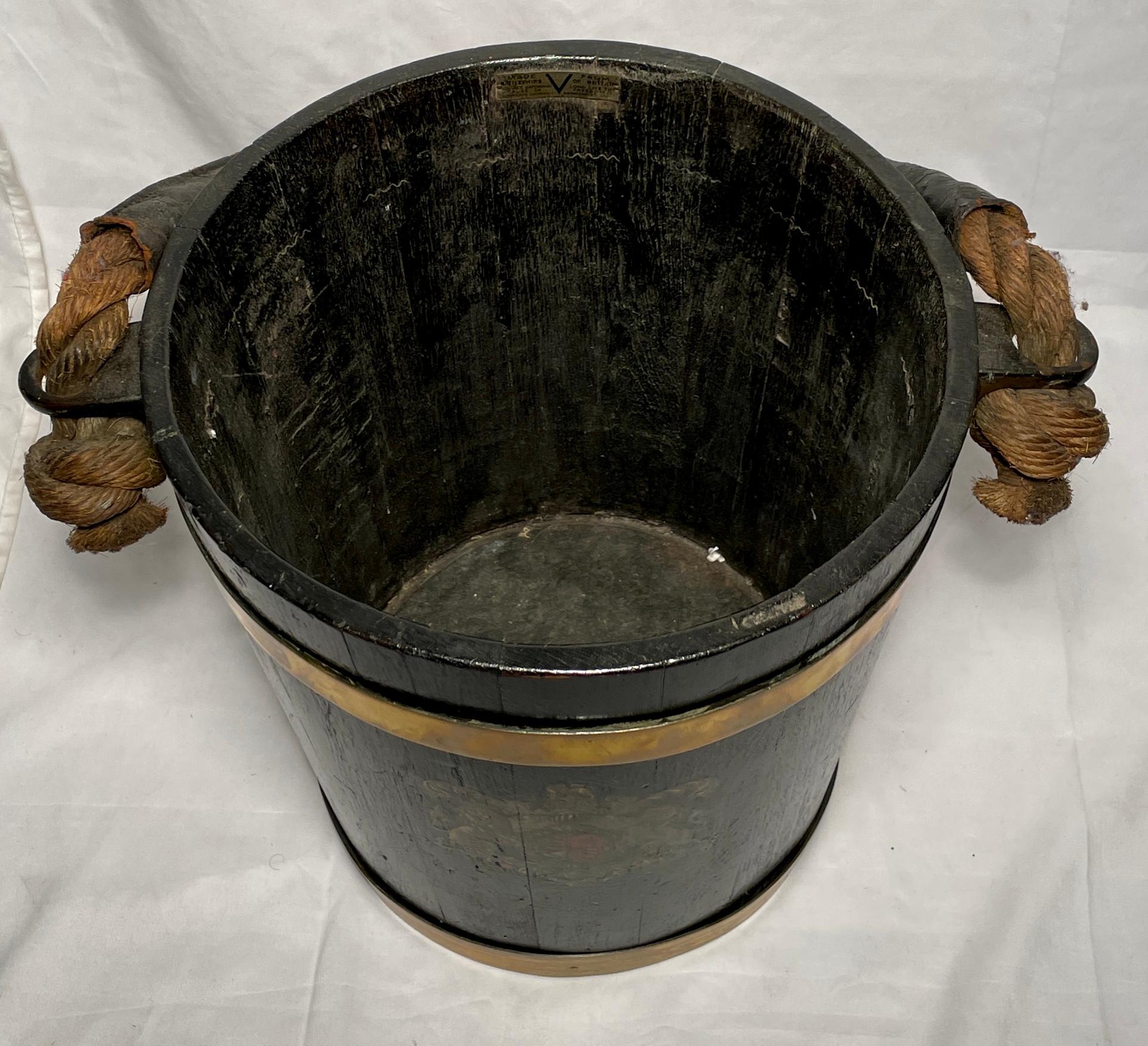 Antique English fire bucket, City of London, circa 1840.