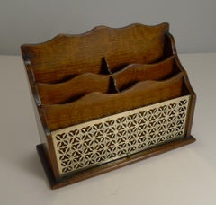 Antique, English Oak and Brass Letter or Stationery Box, circa 1890