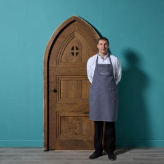 Antique English Oak Arched Door with Frame