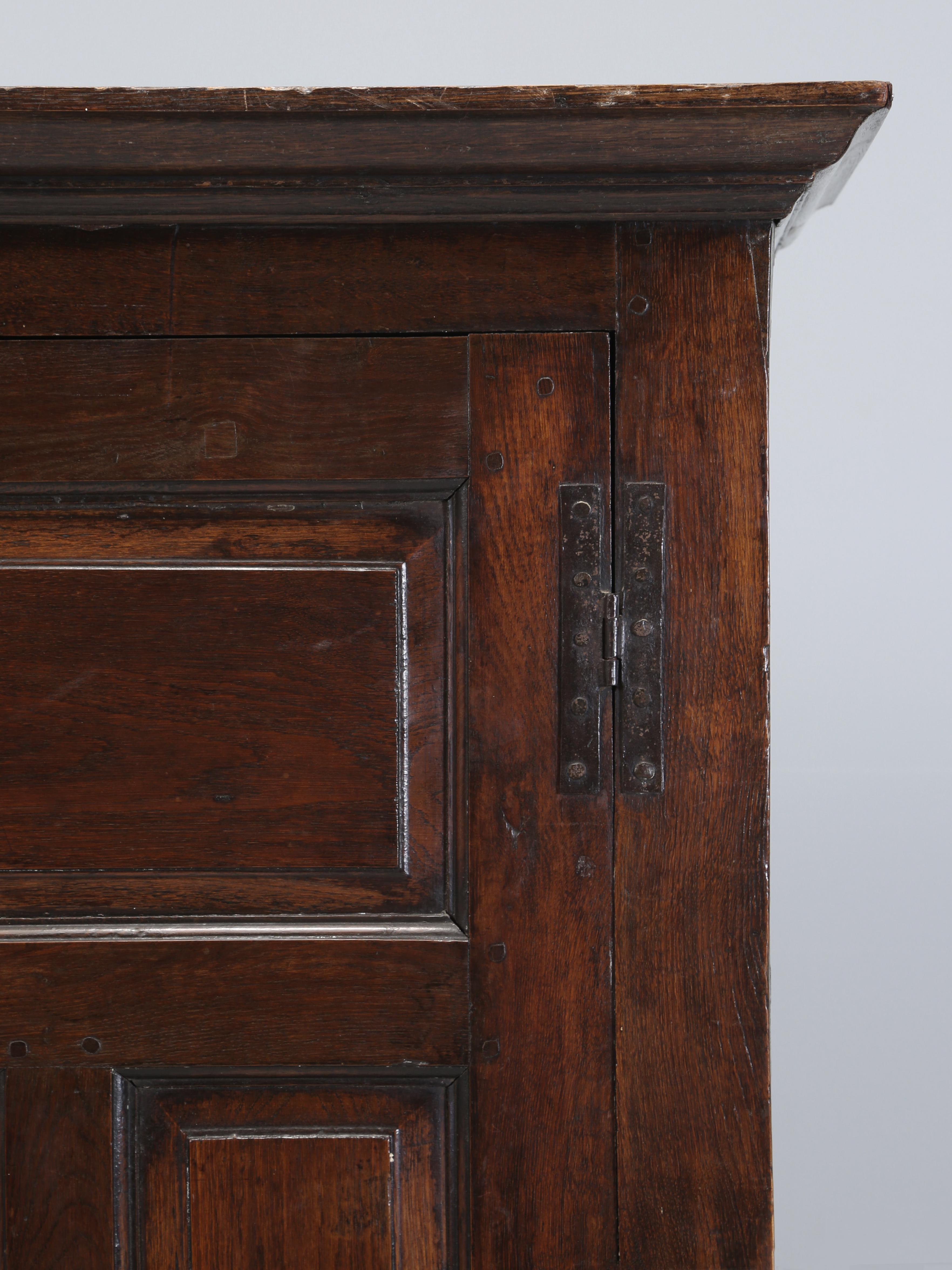 Early 18th Century Antique English Oak Baker's Cupboard or Back Hall Coat Closet c1700-40 Original  For Sale