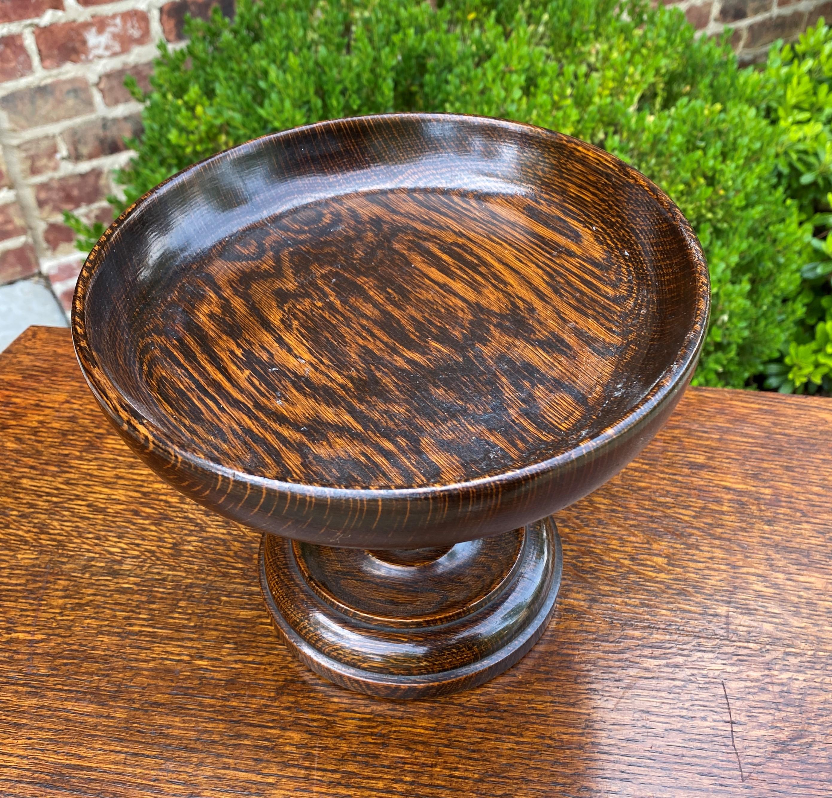 Antique English Oak Barley Twist Compote Pedestal Bowl 3