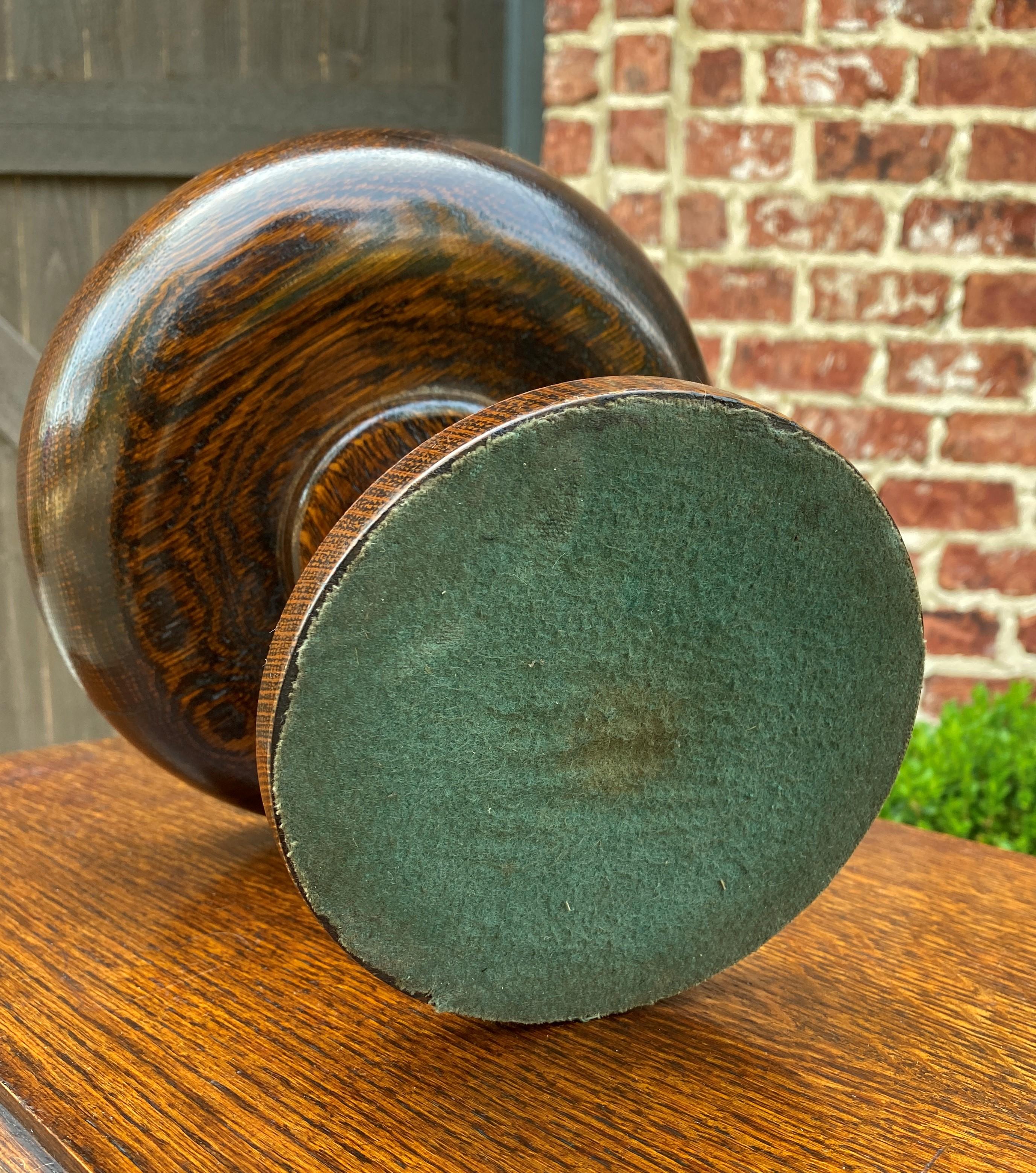 Antique English Oak Barley Twist Compote Pedestal Bowl 3