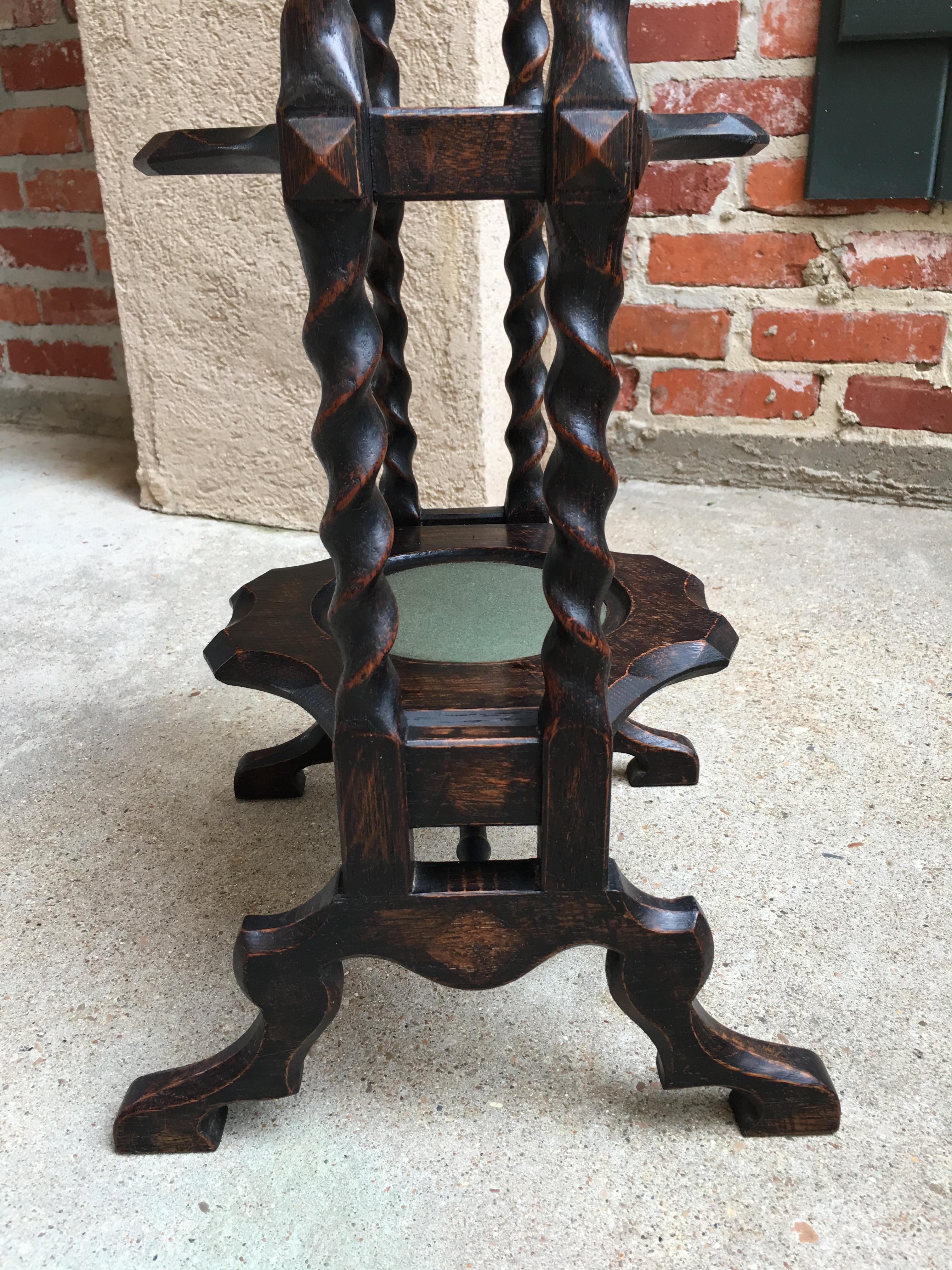 Antique English Oak Barley Twist Pie Muffin Cake Stand Dessert Server Tea Table 4