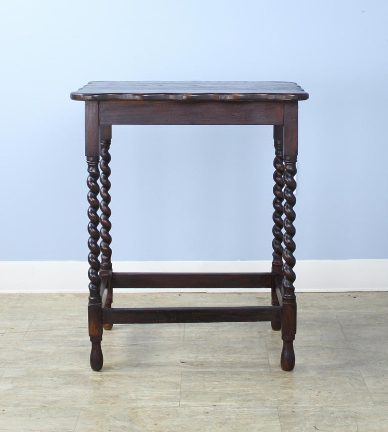 Antique English Oak Barley Twist Side Table For Sale at ...