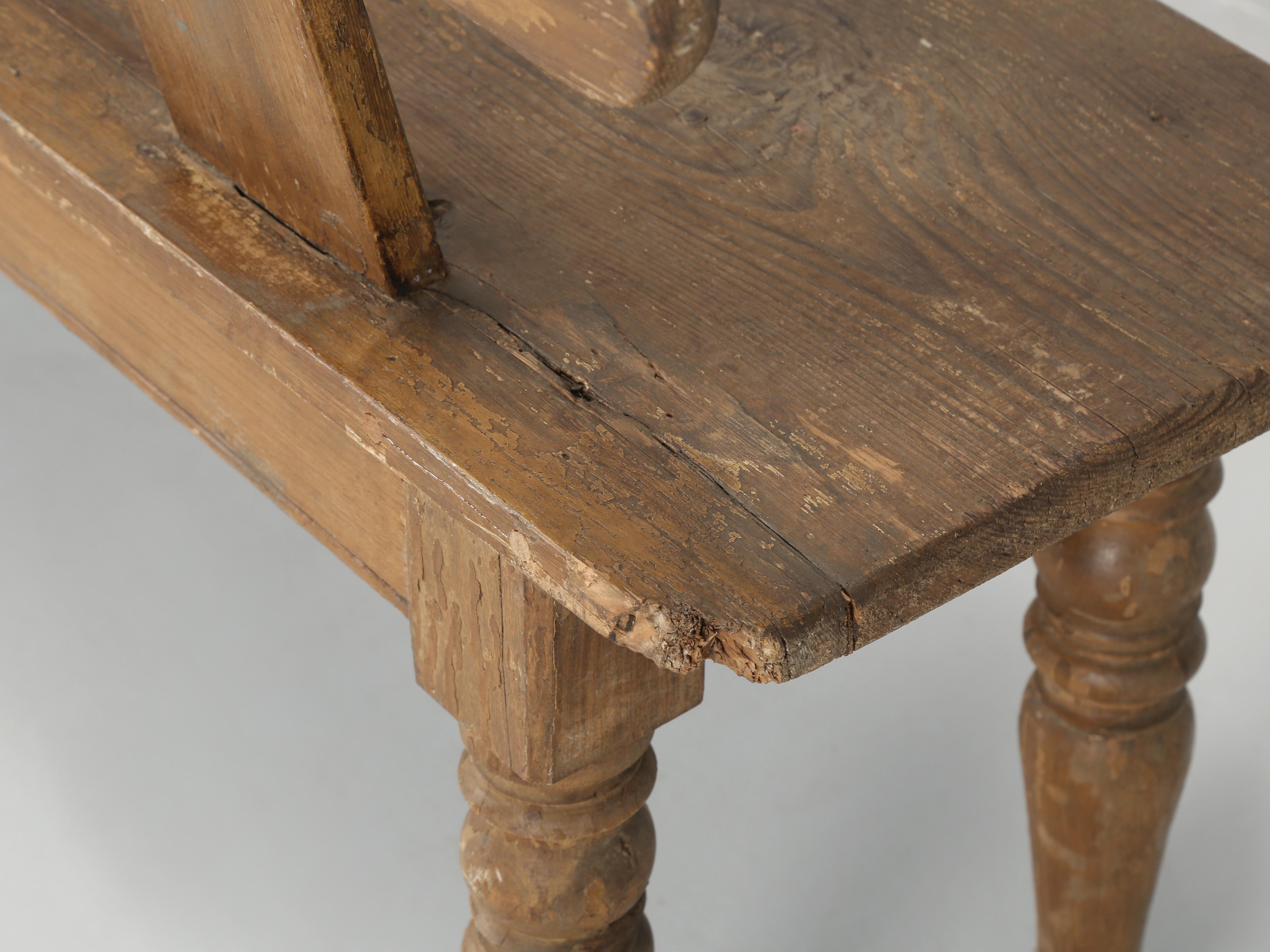 Antique English Oak Bench Comfortable Great Patina Original Finish Late 1800's 5