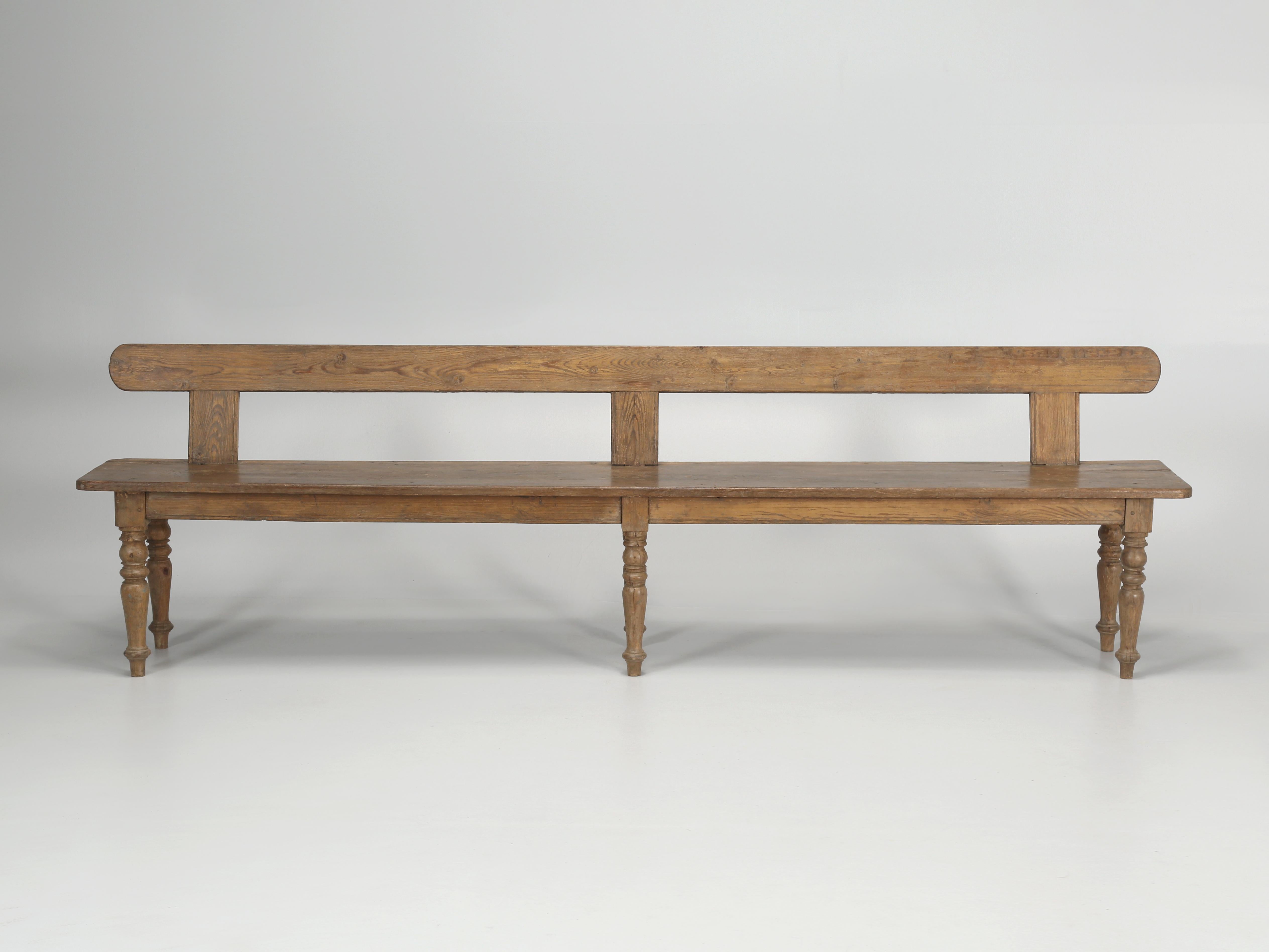 Hand-Crafted Antique English Oak Bench Comfortable Great Patina Original Finish Late 1800's