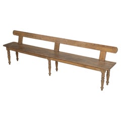 Antique English Oak Bench Comfortable Great Patina Original Finish Late 1800's