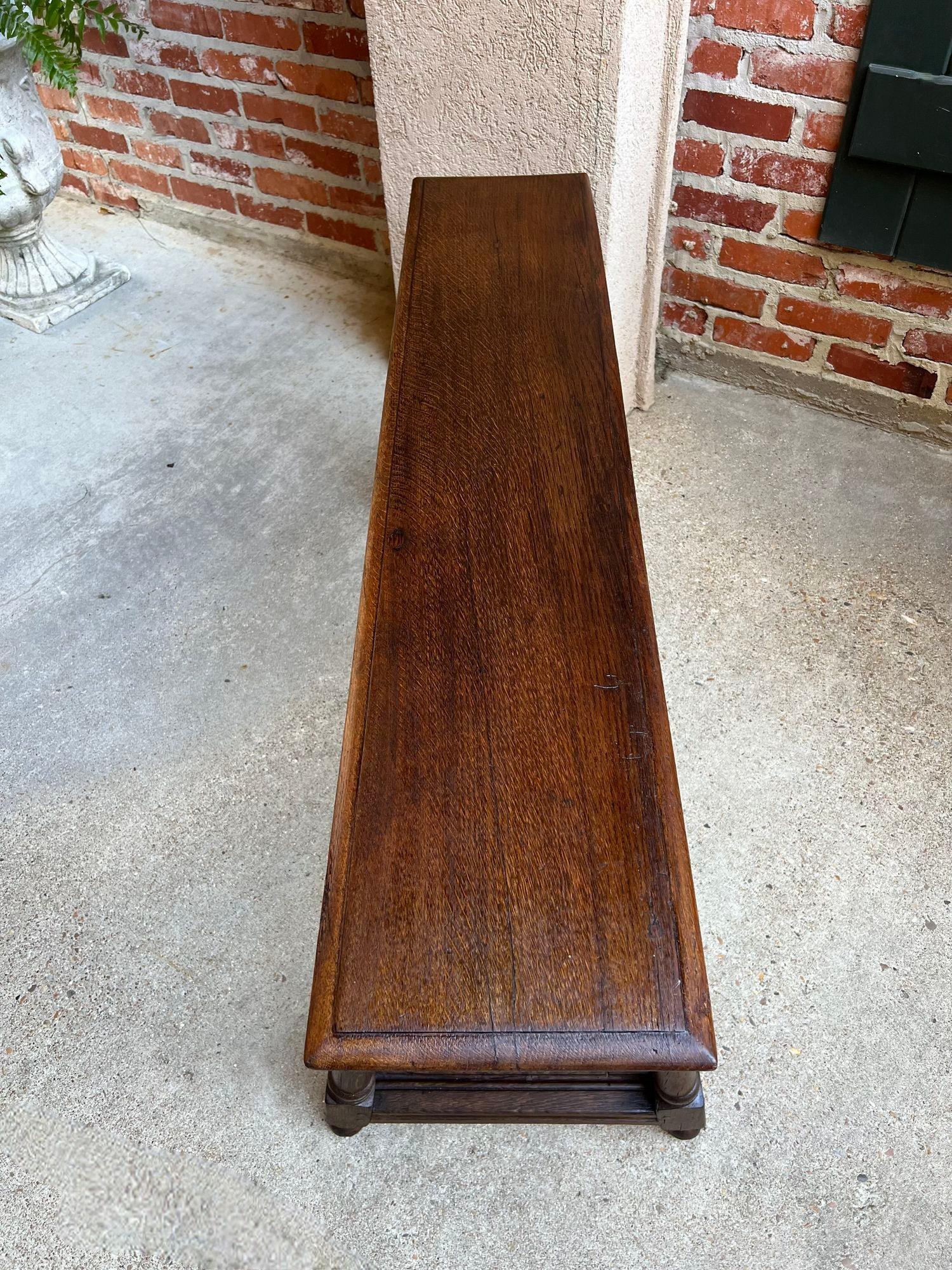 Antiker englischer Eichenholz-Hocker Bauernhaus-Tisch Trestle Jacobean 4 Fuß um 1890 im Angebot 4