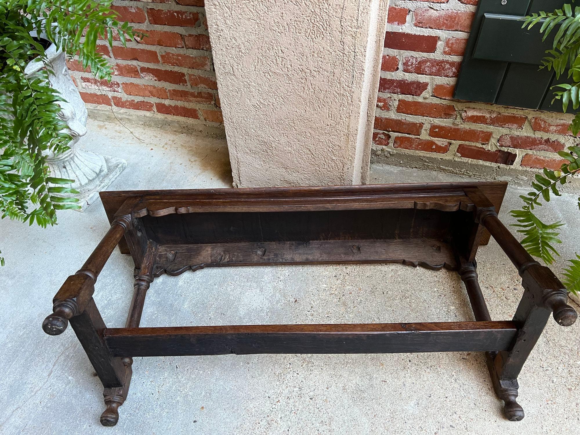 Antiker englischer Eichenholz-Hocker Bauernhaus-Tisch Trestle Jacobean 4 Fuß um 1890 im Angebot 5