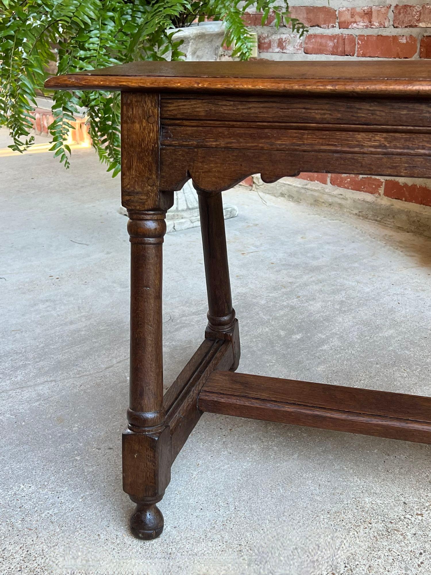 Antiker englischer Eichenholz-Hocker Bauernhaus-Tisch Trestle Jacobean 4 Fuß um 1890 im Angebot 8