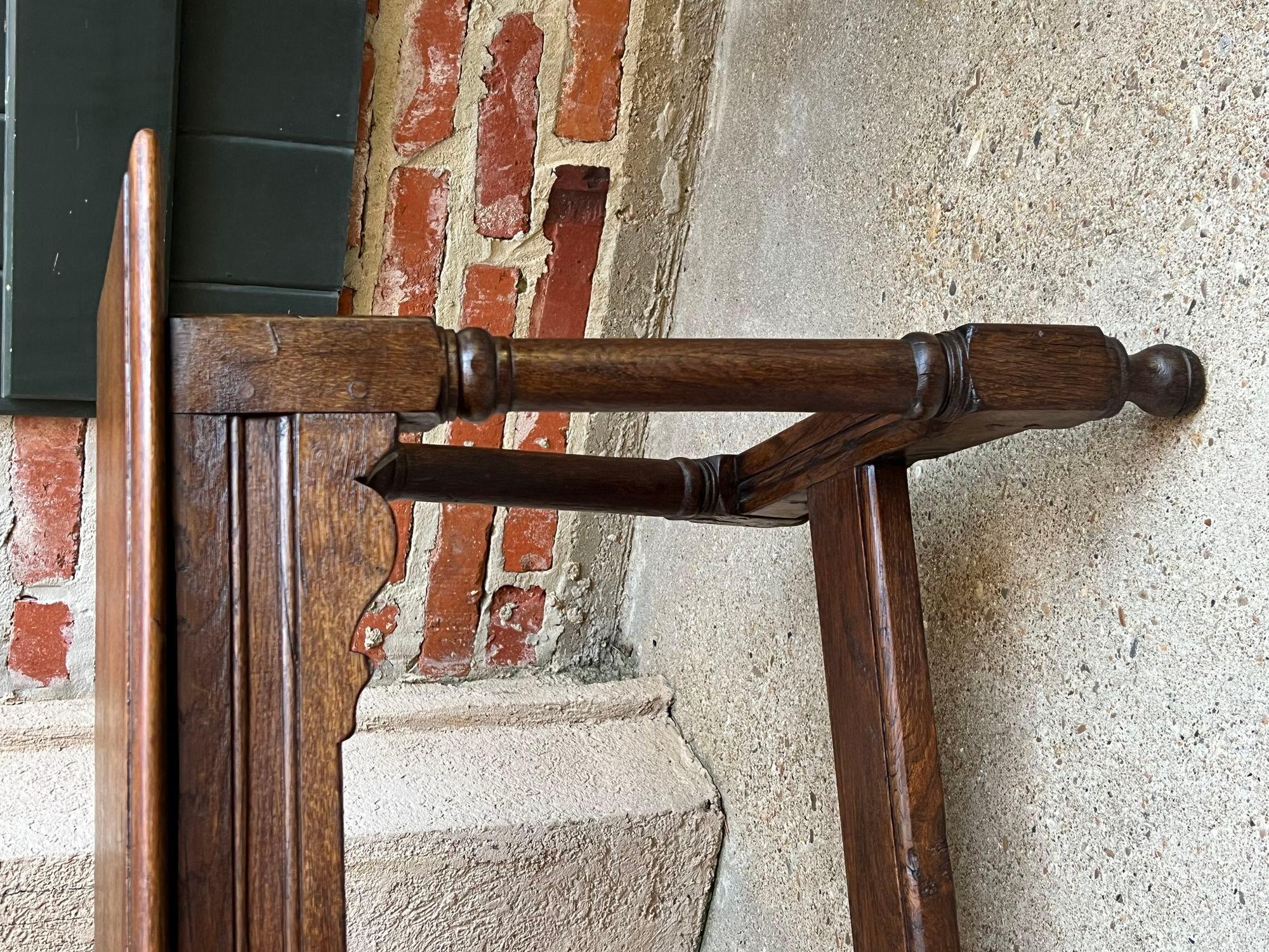 Antiker englischer Eichenholz-Hocker Bauernhaus-Tisch Trestle Jacobean 4 Fuß um 1890 im Angebot 10