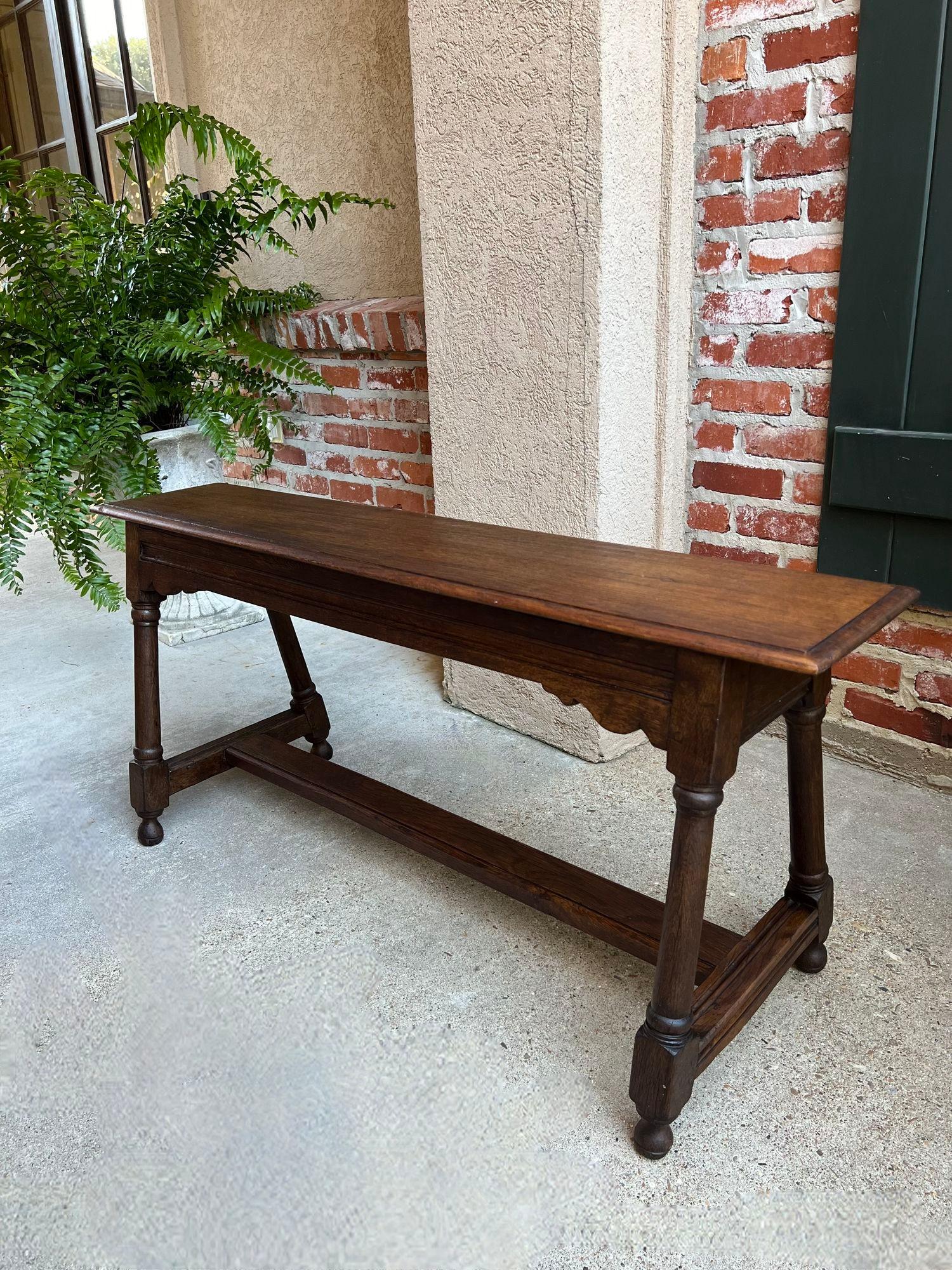 Antiker englischer Eichenholz-Hocker Bauernhaus-Tisch Trestle Jacobean 4 Fuß um 1890 (Britisch) im Angebot