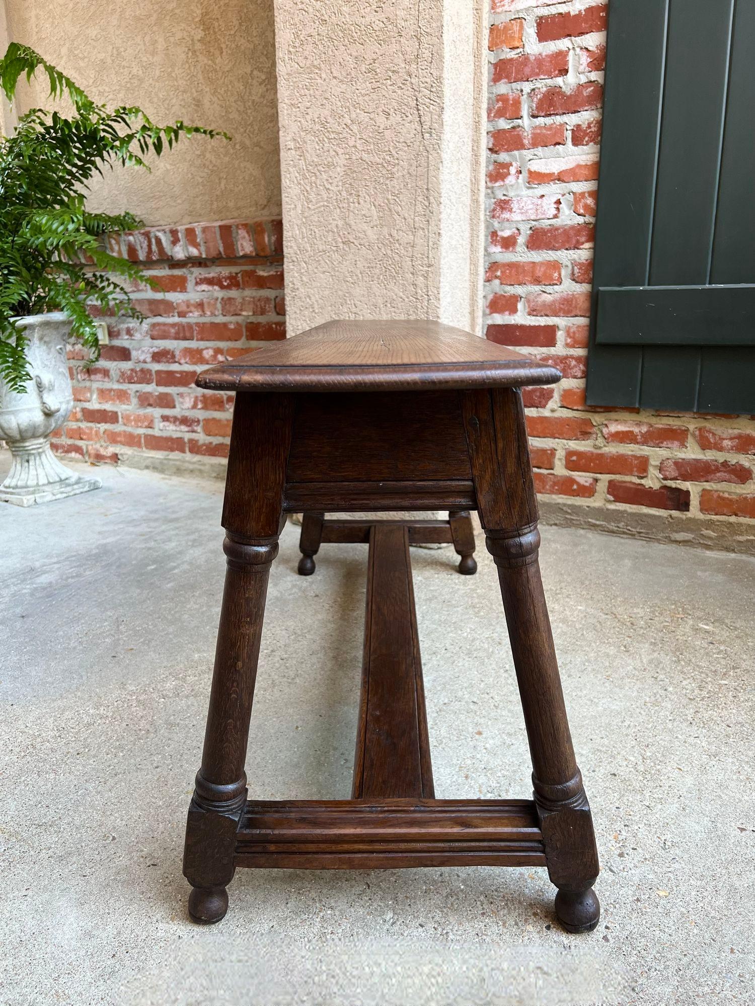 Antiker englischer Eichenholz-Hocker Bauernhaus-Tisch Trestle Jacobean 4 Fuß um 1890 im Angebot 1