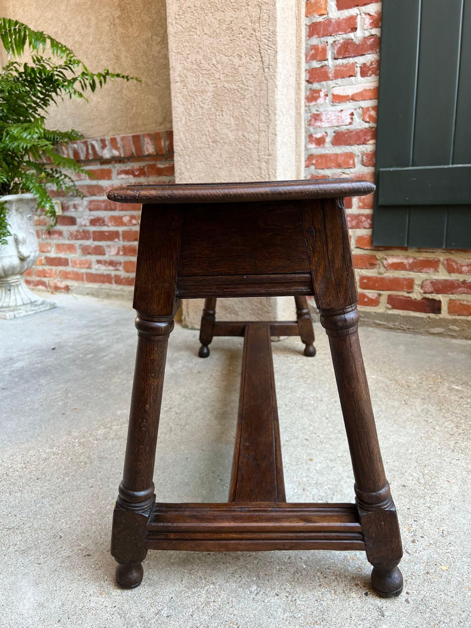Antiker englischer Eichenholz-Hocker Bauernhaus-Tisch Trestle Jacobean 4 Fuß um 1890 im Angebot 2