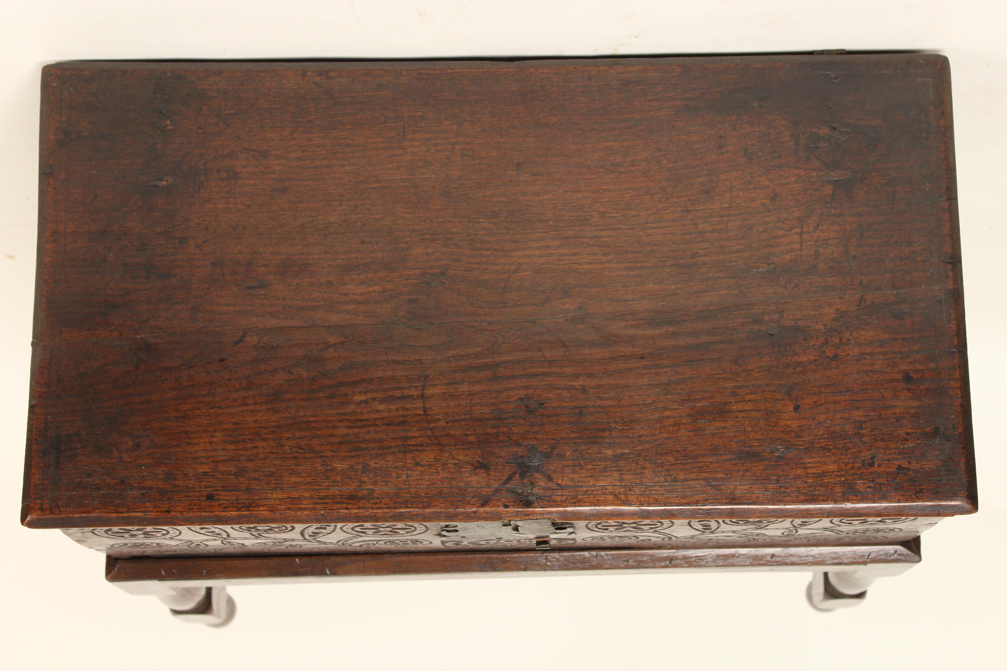 19th Century Antique English Oak Bible Box on Stand