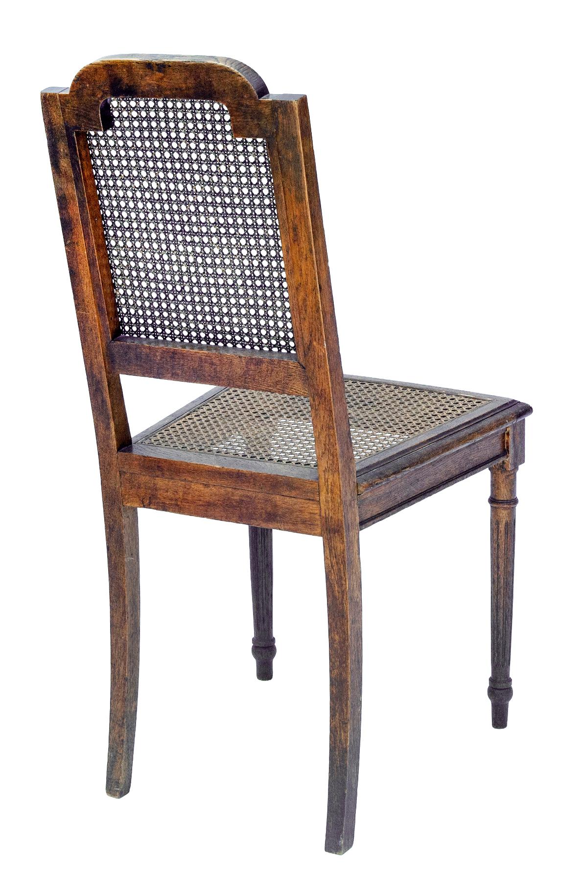 Canne Chaise d'appoint ancienne en chêne Oak Oak en vente