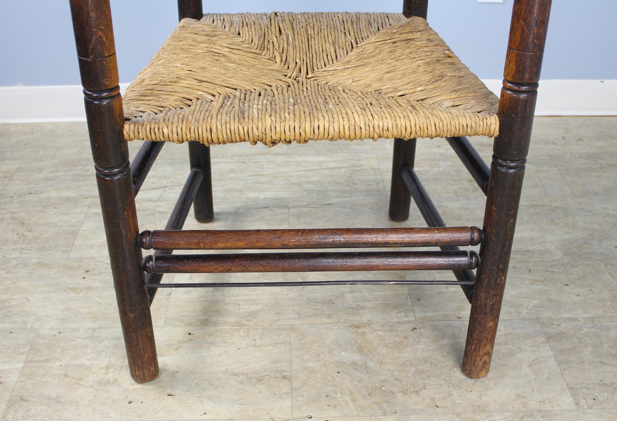 18th Century Antique English Oak Carver's Chair