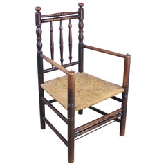 Antique English Oak Carver's Chair