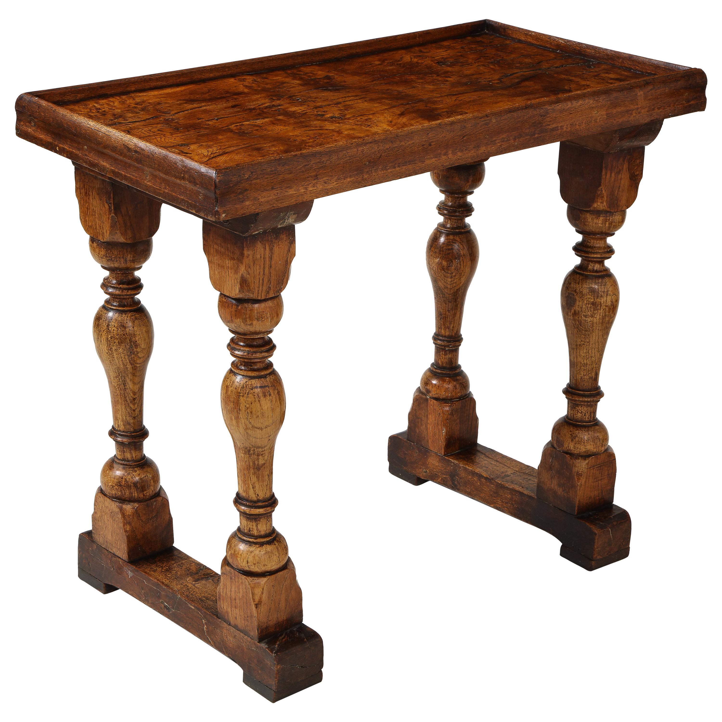 Antique English Oak Center Table For Sale