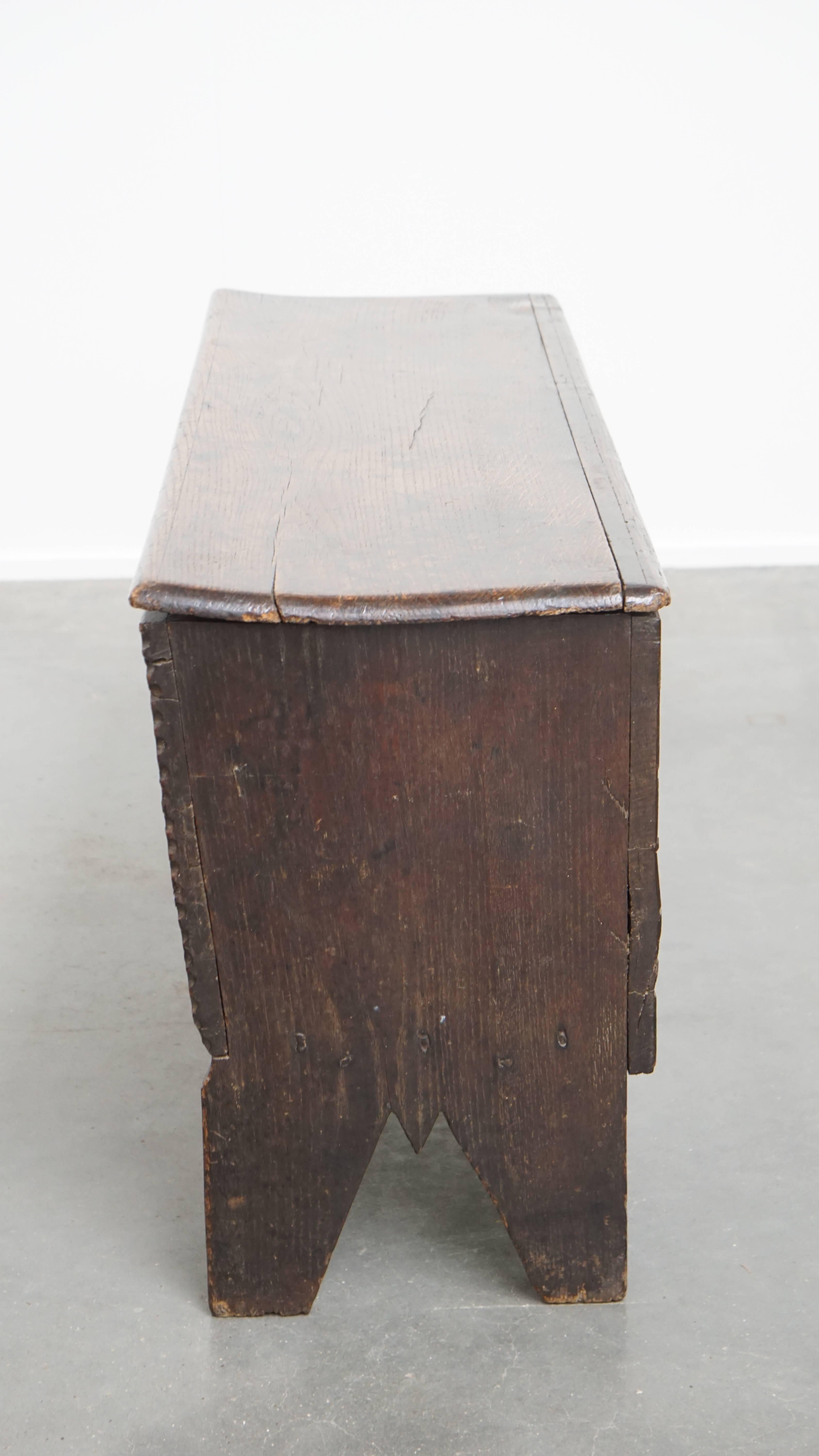 18th Century and Earlier Antique English oak chest from the 17th century For Sale