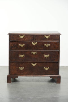 Antique English oak chest of drawers from the late 18th century