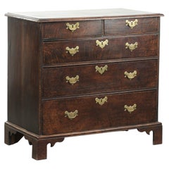Antique English oak chest of drawers from the late 18th century