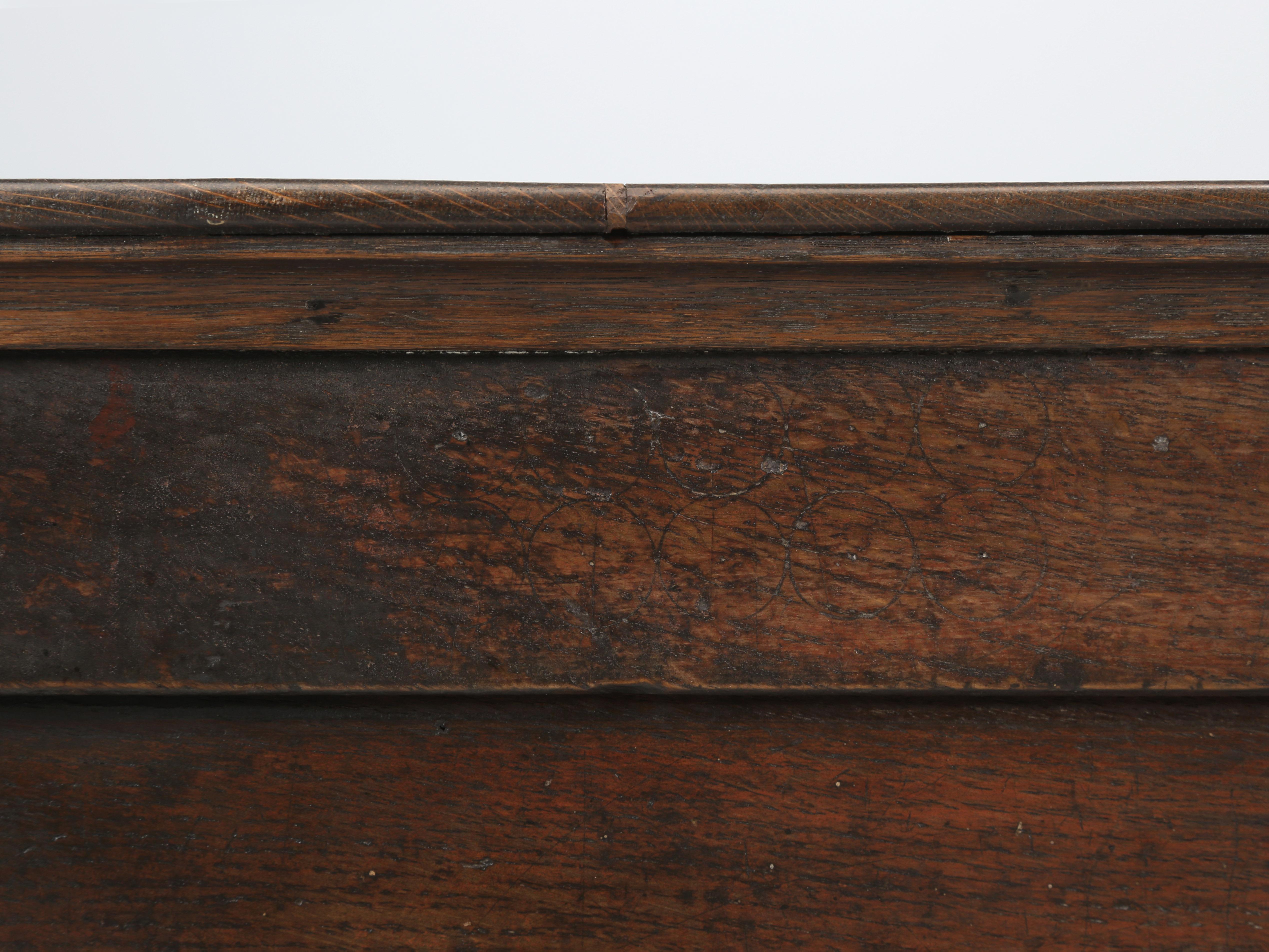 Country Antique English Oak Chest of Drawers or Dresser Split Case design, Circa 1700's