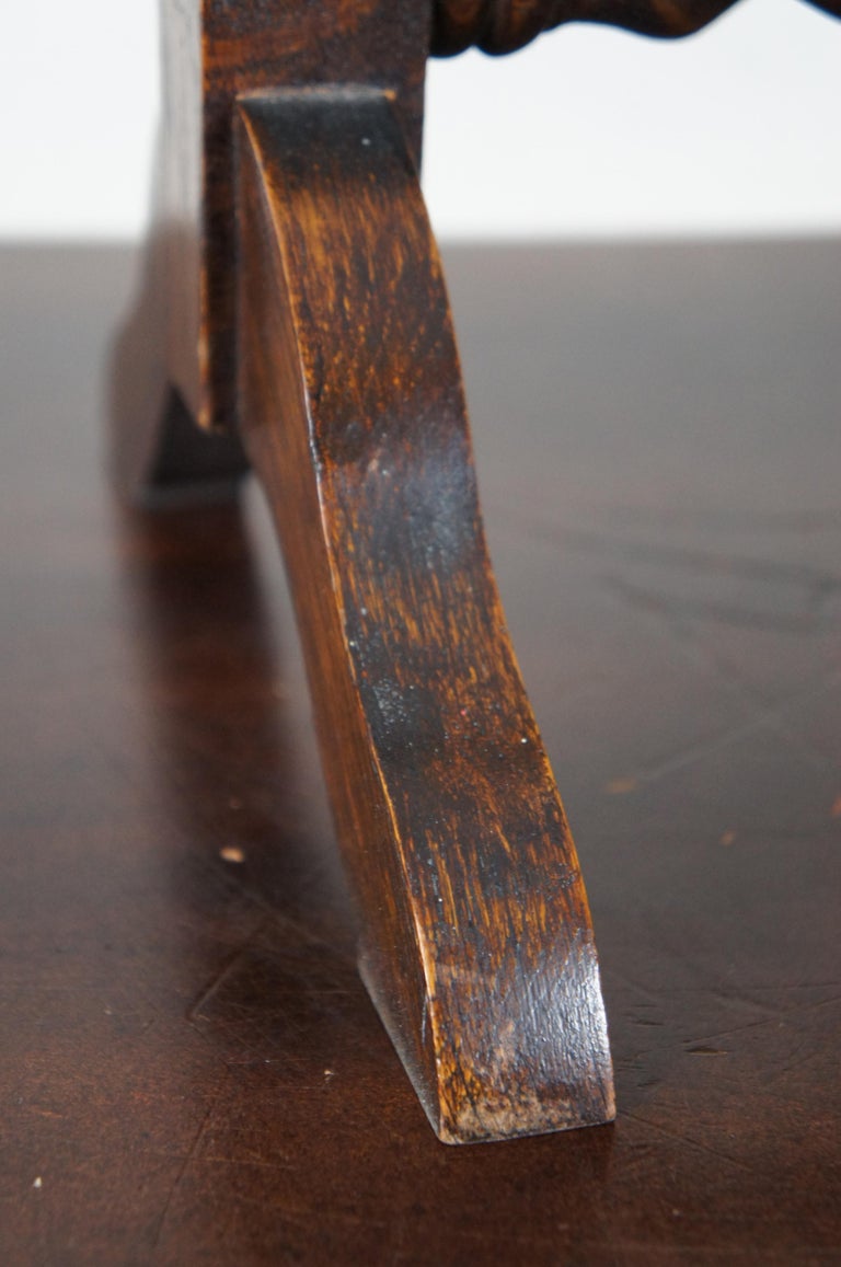 Antique English Oak Cheval Barley Twist Dresser Top Shaving Vanity