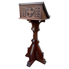 Antikes englisches Eichenholz Christlich-gotisches Rednerpult Bibel Stand Eiche 19.C.